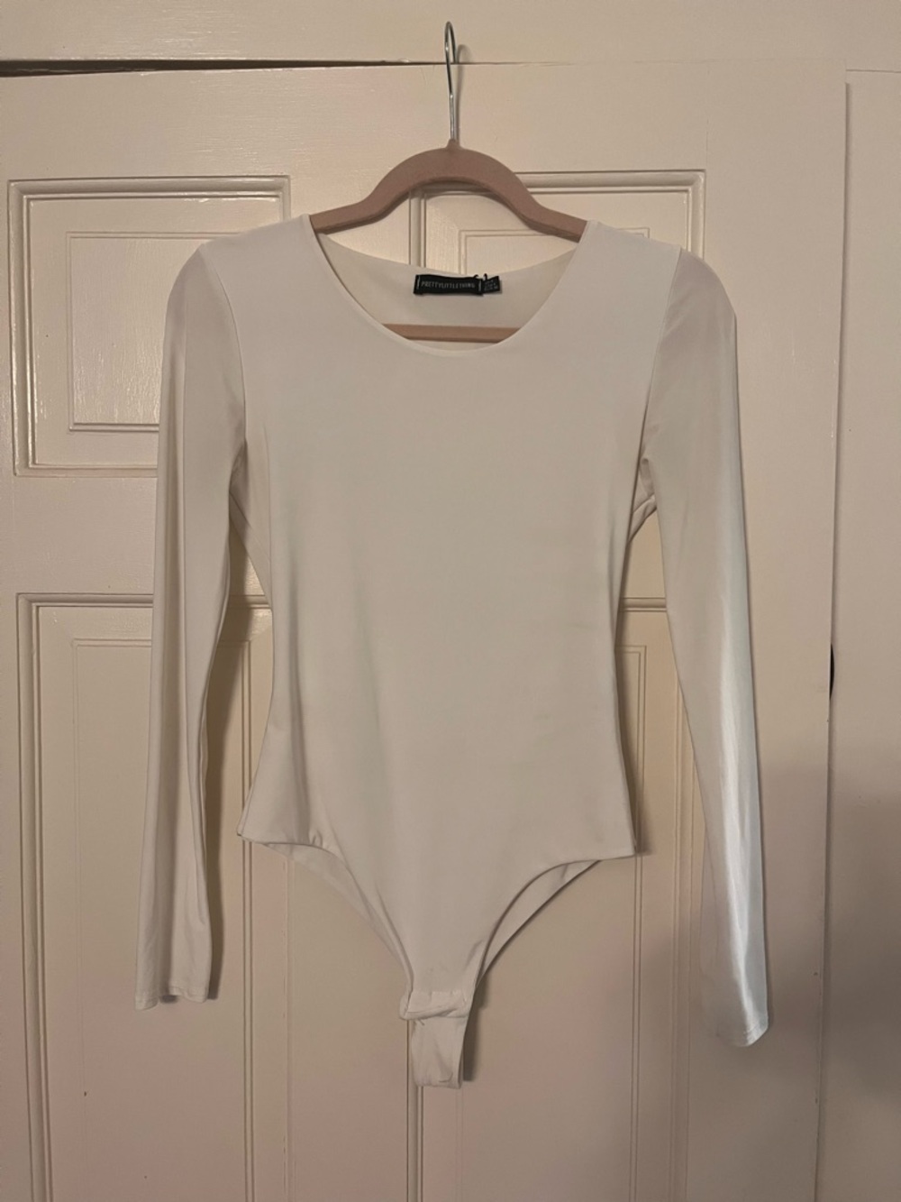 PrettyLittleThing White Long Sleeve Bodysuit